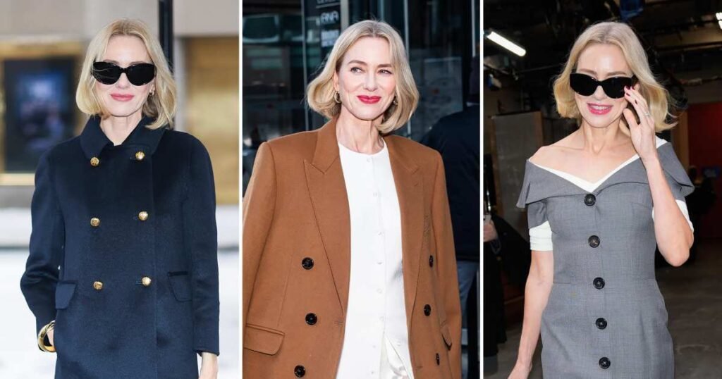 Naomi Watts Dazzles in Four Quick Outfits While Promoting Her Book on Menopause