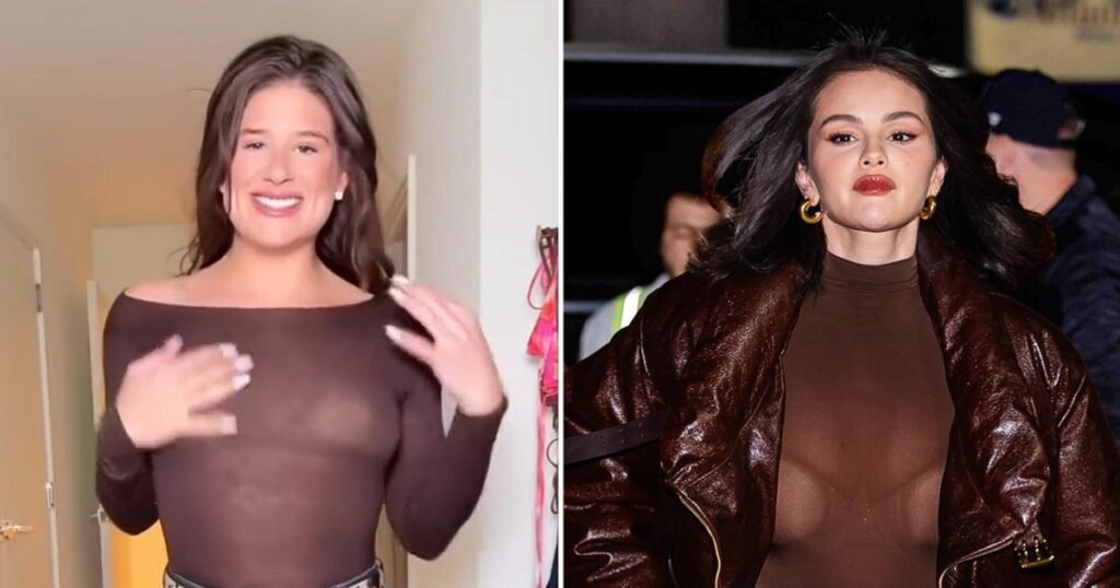 Selena Gomez Sparks Remi Bader's Chic Brown Sheer Ensemble