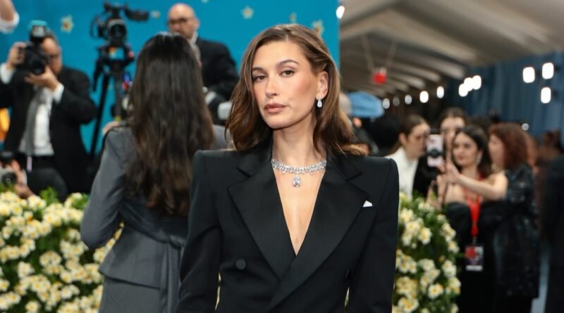 Hailey Bieber Shines at the 2025 Met Gala in a Stylish Blazer Dress
