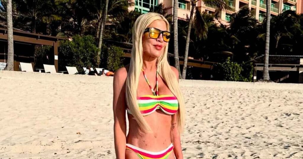 Tori Spelling Dazzles in Exclusive Bikini Shots from Her Bahamas Getaway