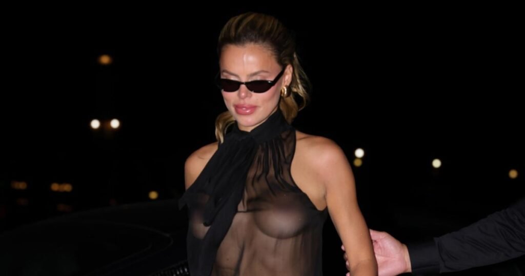 Brooks Nader Turns Heads in Sheer Top in Paris