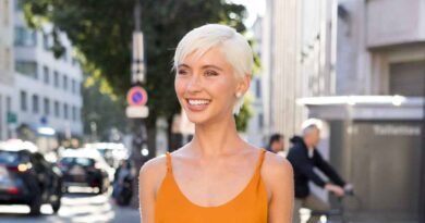 Iris Law Dazzles in a Braless High-Slit Gown in Her Latest Photoshoot