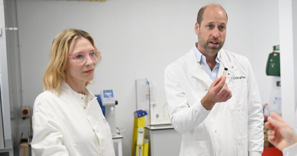 Prince William and Cate Blanchett Explore Sustainable Fashion at Lab Visit
