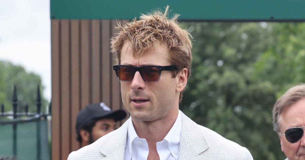 Glen Powell Stuns in Chic Tennis Whites at Wimbledon 2025