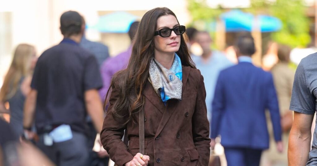 Get Anne Hathaway’s Suede Fall Jacket Look for Only $46!