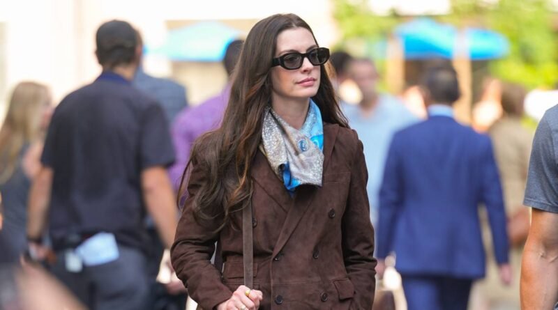 Get Anne Hathaway’s Suede Fall Jacket Look for Only $46!