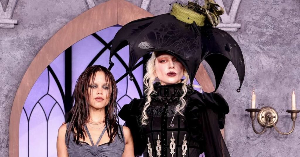Lady Gaga and Jenna Ortega Dazzle in Goth Styles at Wednesday Season 2 Event