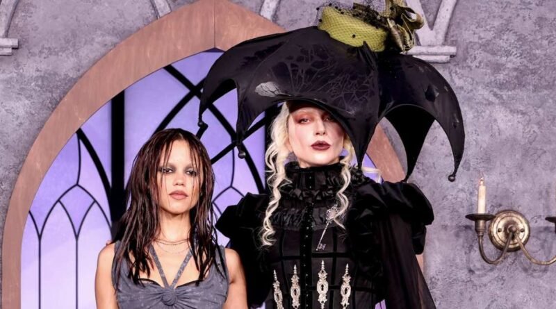 Lady Gaga and Jenna Ortega Dazzle in Goth Styles at Wednesday Season 2 Event