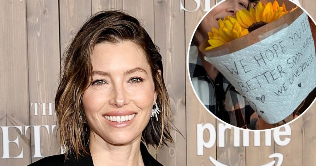 Jessica Biel Shares Heartwarming Note from Her Sons on a Paper Towel