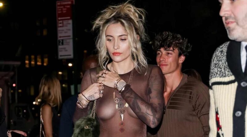 Paris Jackson Dazzles Braless in Sheer Top and Mini Skirt at NYFW