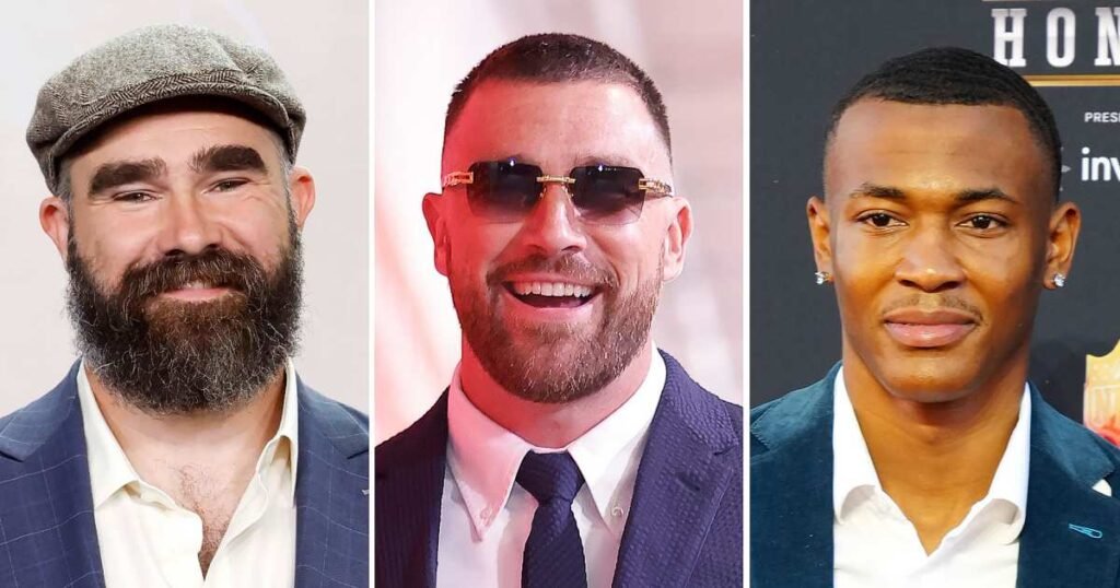Jason Kelce Mocks Travis and DeVonta Smith's Suit Shorts Style