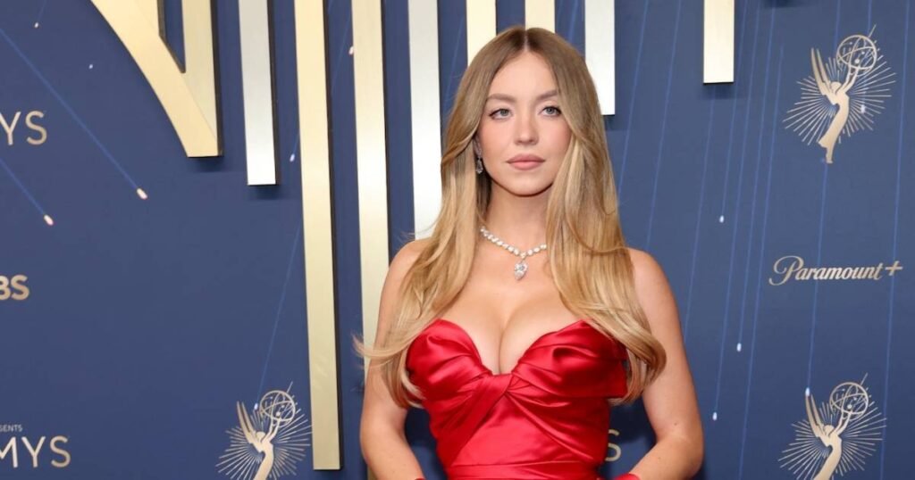 Sydney Sweeney Stuns in a Red Dress at the 2025 Emmys Red Carpet