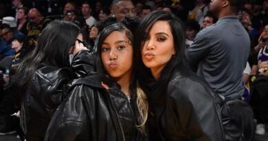 North West Rocks Edgy Style and Blue Pigtails with Mom Kim Kardashian