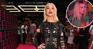 Christina Aguilera Channels Her "Dirrty" Era in a T-Shirt and Fishnet Ensemble
