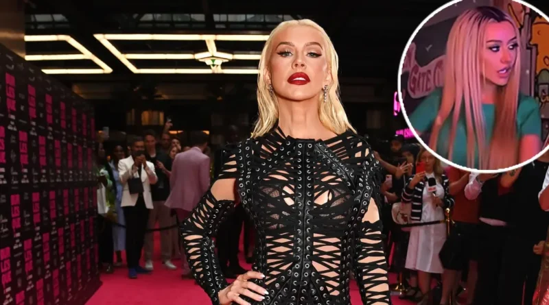 Christina Aguilera Channels Her "Dirrty" Era in a T-Shirt and Fishnet Ensemble