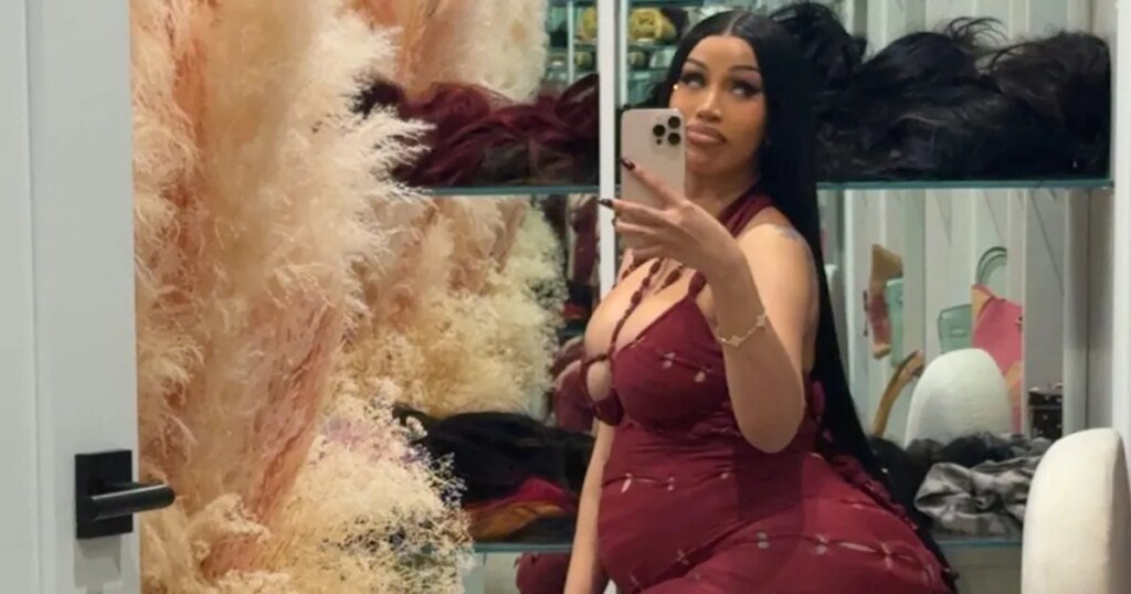 Pregnant Cardi B Celebrates 33rd Birthday in Sheer Dress