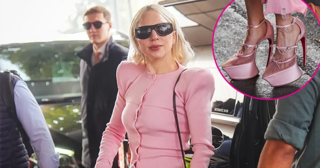 Lady Gaga Stuns in Curved Heels by Christian Louboutin x Matieres Fecales