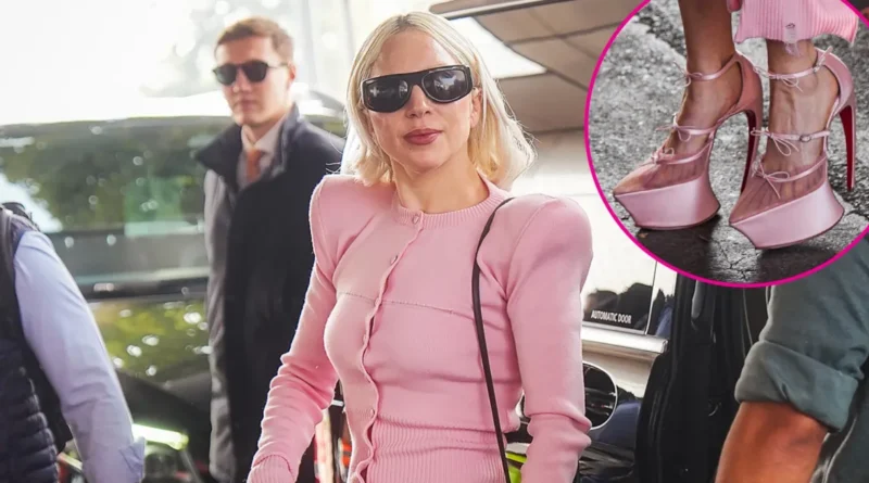 Lady Gaga Stuns in Curved Heels by Christian Louboutin x Matieres Fecales