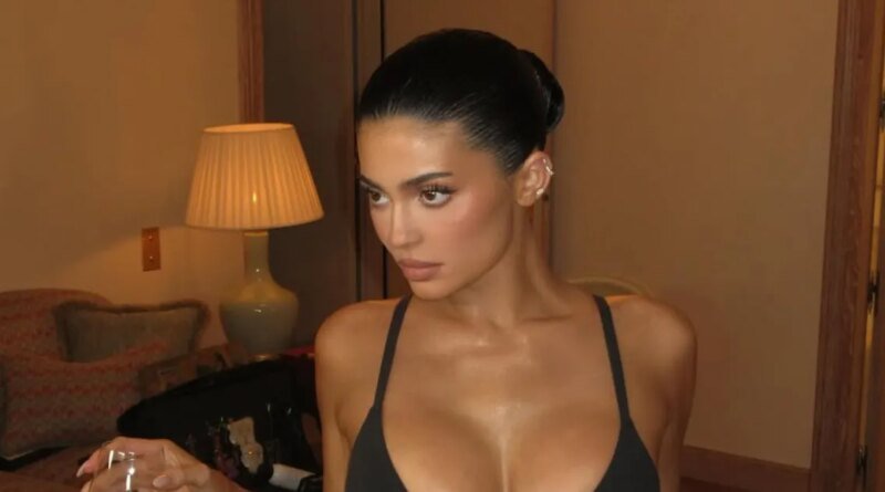 Kylie Jenner Enjoys Wine in Lingerie at Paris Fashion Week