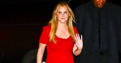 Amy Schumer Flaunts Her Toned Legs in a Fiery Red Mini Dress in NYC