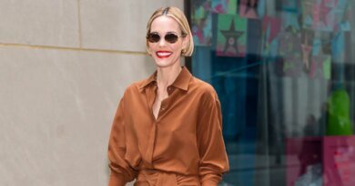 Obsessed with Leslie Bibb's Fall Button-Up? Try This $34 Lookalike!