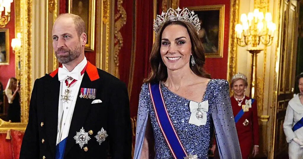 Kate Middleton and Prince William Dazzle at Windsor State Banquet