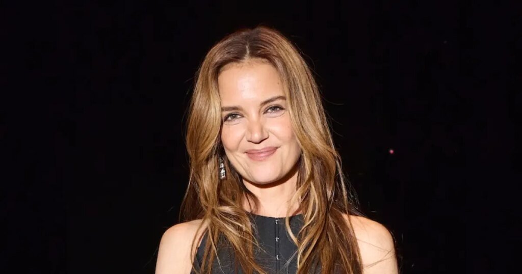 Katie Holmes Dazzles in a Chic Tailored Dress and Radiant Makeup in NYC