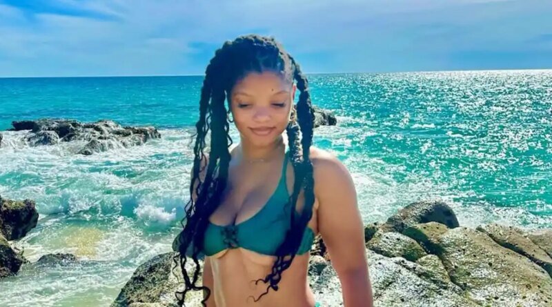 Halle Bailey Flaunts Underboob in Stylish Bikini on Tropical Getaway