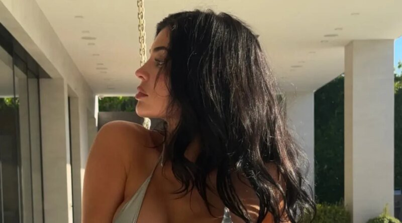Kylie Jenner Loosens Her Bikini Bottoms in a Striking Chrome Ensemble