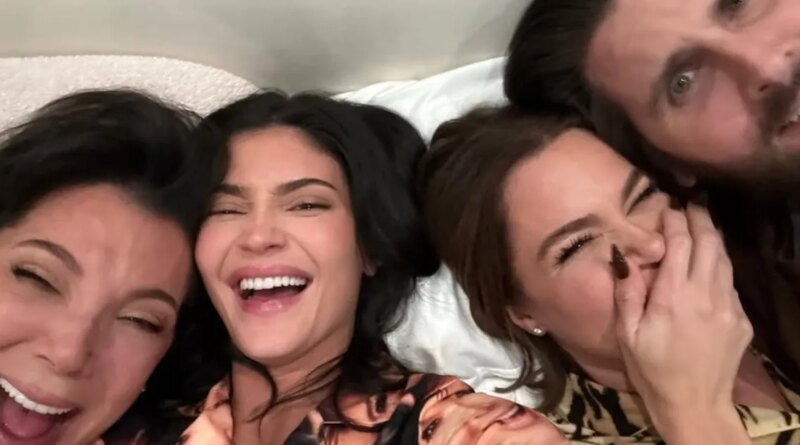 Kylie Jenner Sports Pajamas Featuring Kris Jenner’s Face at Family Sleepover