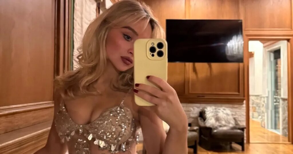 Sabrina Carpenter Rocks a Silver Thong Beneath Her Dazzling Sheer Dress