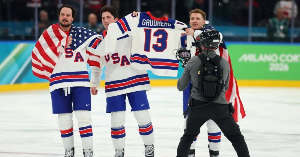 Johnny Gaudreau Recognized by USA Men's Hockey Following Olympic Gold Medal Victory