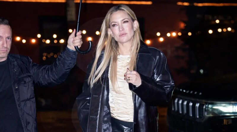 Kate Hudson’s Stylish Leather Trench Channels ’90s Supermodel Vibes