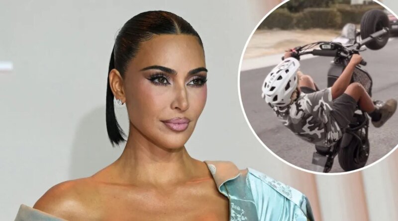 Kim Kardashian Posts Photo of 10-Year-Old Son Saint Riding a Dirt Bike
