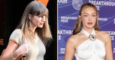 Taylor Swift Shines in Gigi Hadid's Cashmere Brand in NYC