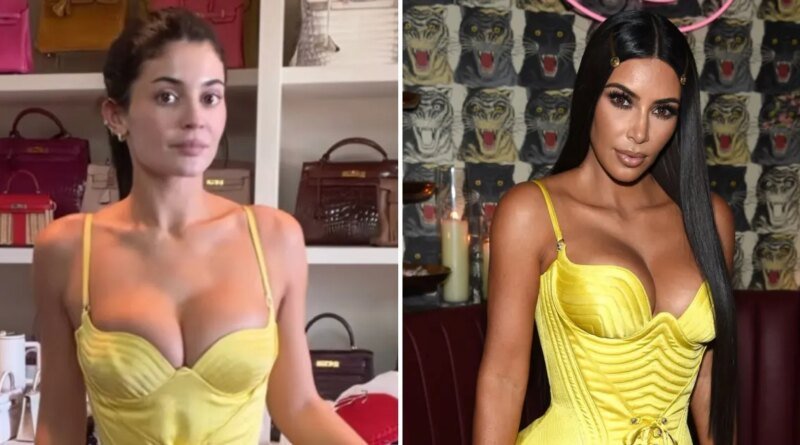Kylie Jenner Rocks Kim Kardashian’s Dress Ahead of European Getaway